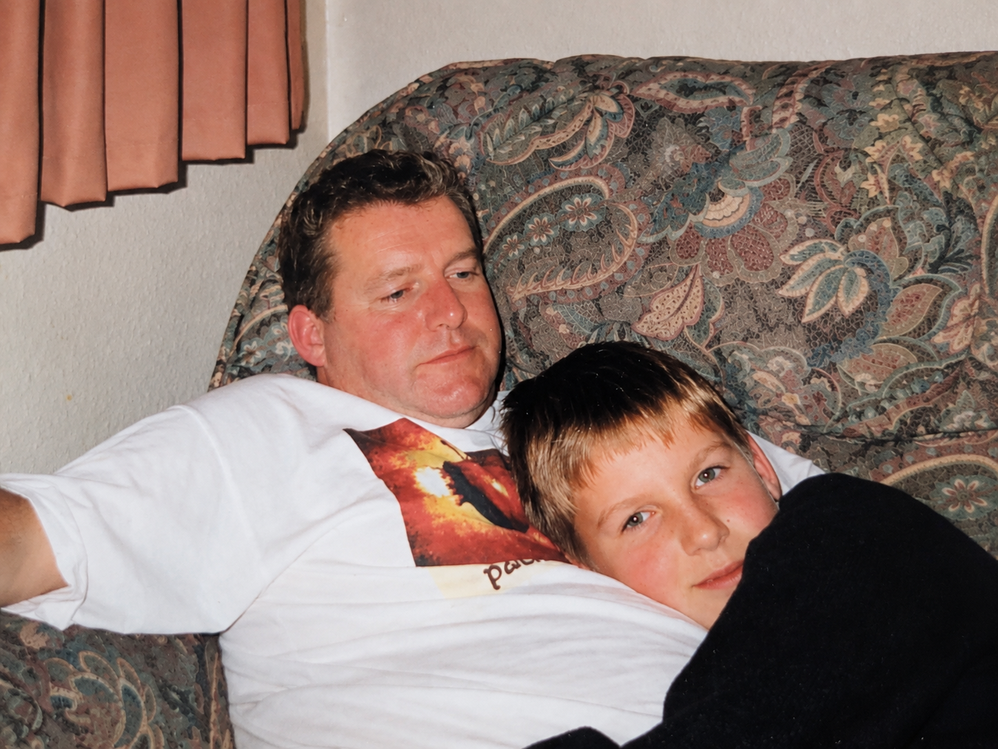 Chris Hibbert as a child with his dad, circa 1998.